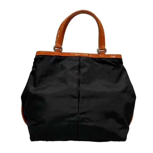 Auth Salvatore Ferragamo Vara AU-21/E309 Black Nylon Patent Leather - Handbag - Picture 3 of 12